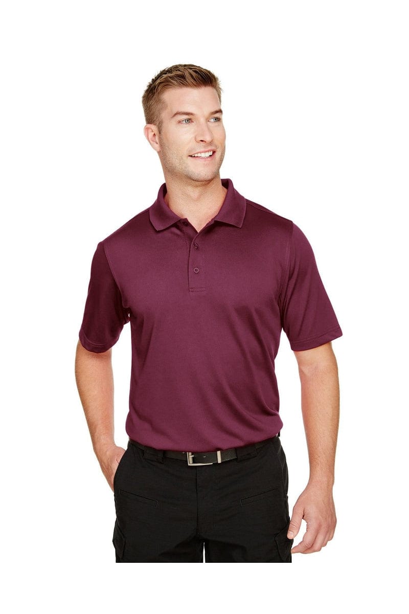 Harriton M348 Men's Advantage Snag Protection Plus Polo in Maroon