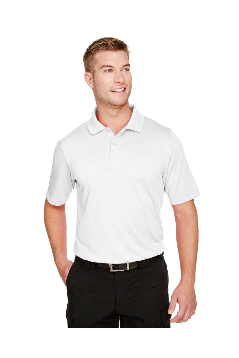 Harriton M348 Men's Advantage Snag Protection Plus Polo in White