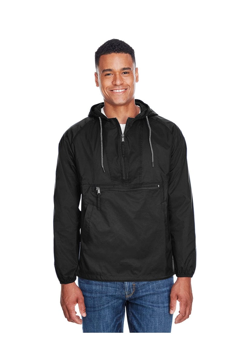Harriton M750 Adult Packable Nylon Jacket in Black