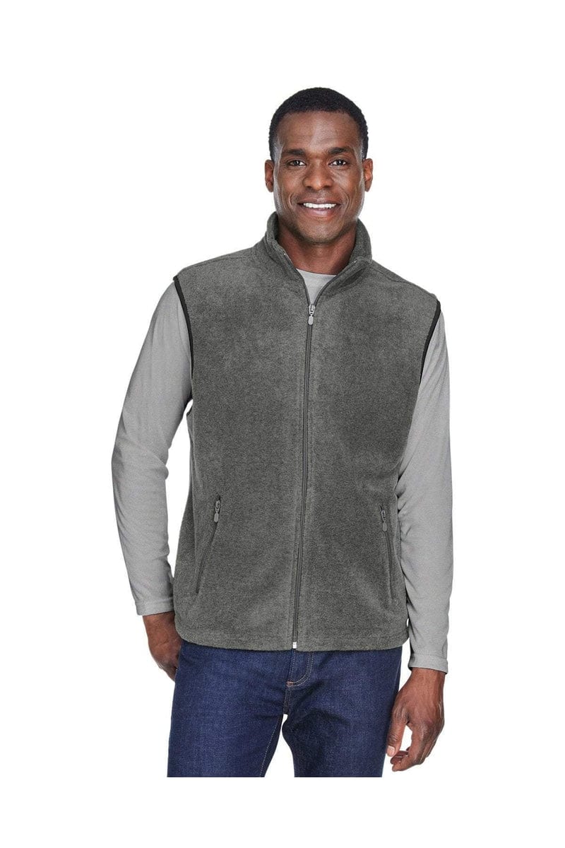 Harriton M985 Adult 8 oz. Fleece Vest in Charcoal
