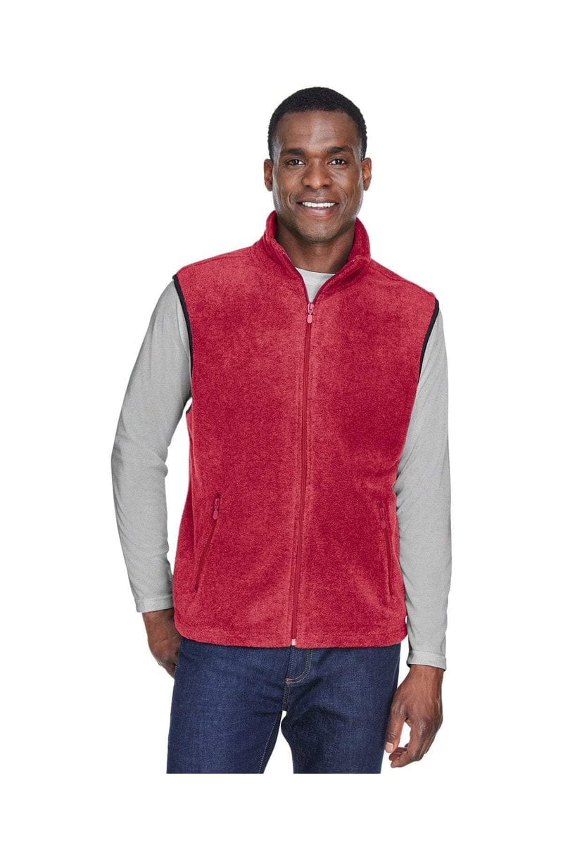 Harriton M985 Adult 8 oz. Fleece Vest in Red