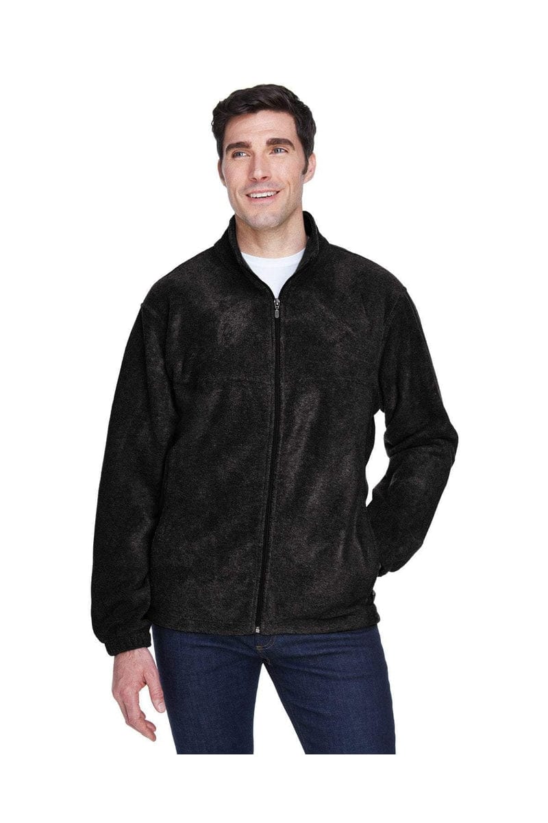 Harriton M990 Men's 8 oz. Full-Zip Fleece in Black