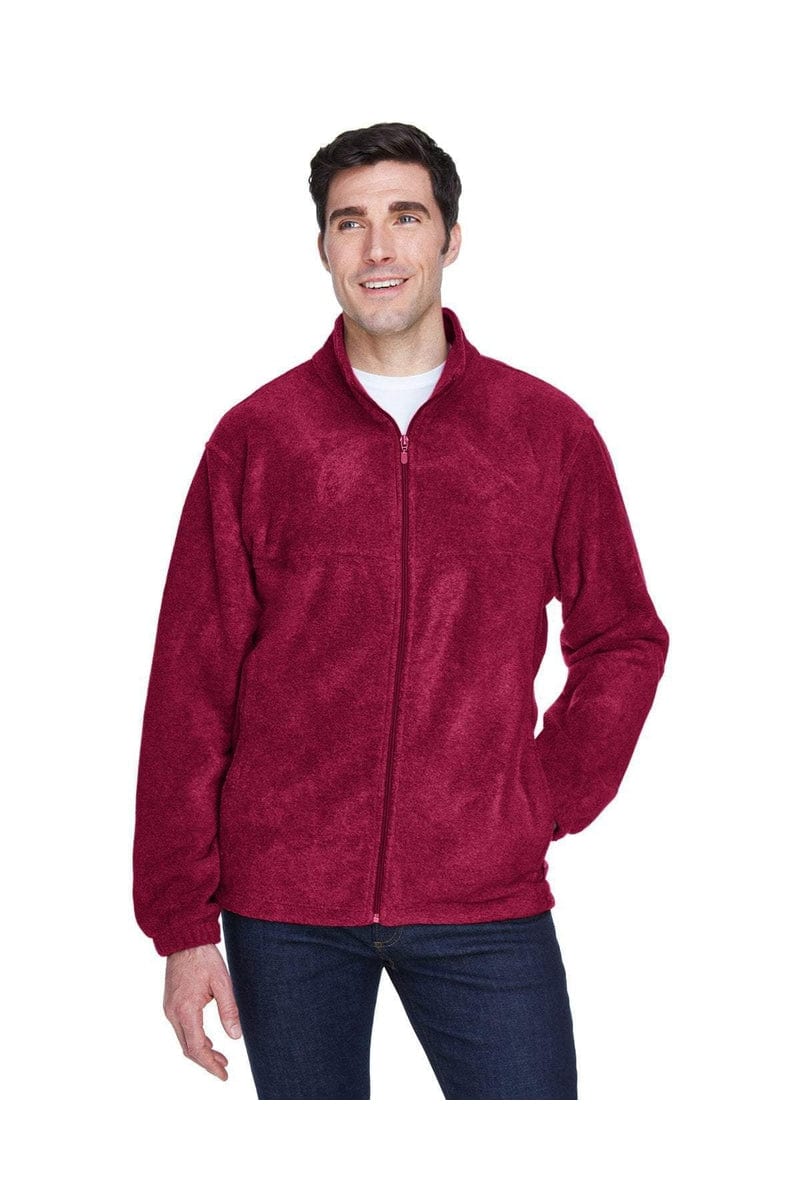 Harriton M990 Men's 8 oz. Full-Zip Fleece in Wine