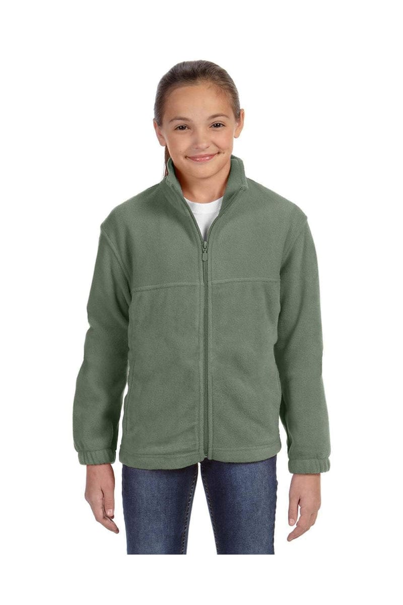 Harriton M990Y Youth 8 oz. Full-Zip Fleece in Dill