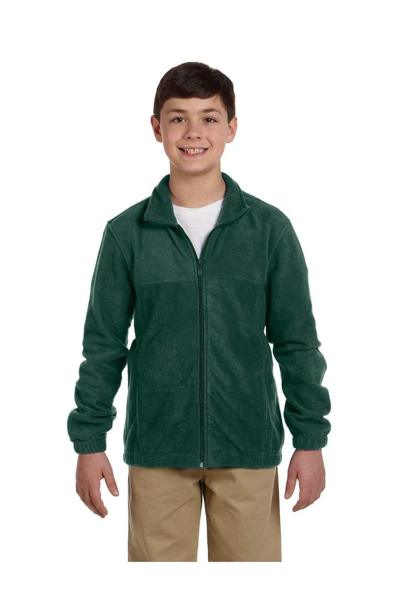 Harriton M990Y Youth 8 oz. Full-Zip Fleece in Hunter