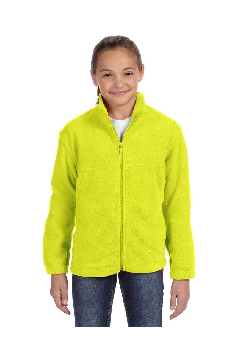 Harriton M990Y Youth 8 oz. Full-Zip Fleece in Safety Yellow