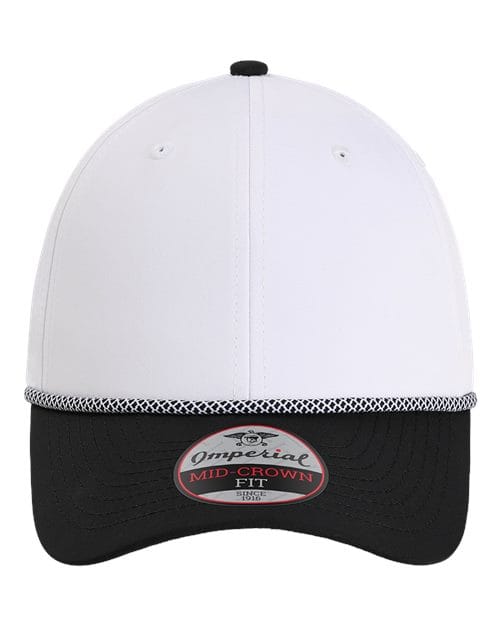 Imperial 7054-The Wingman Cap in White/ Black/ Black/ White