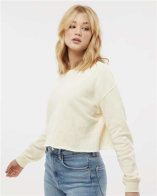 Independent Trading Co. AFX24CRP Women's Lightweight Crop Crewneck Sweatshirt in 