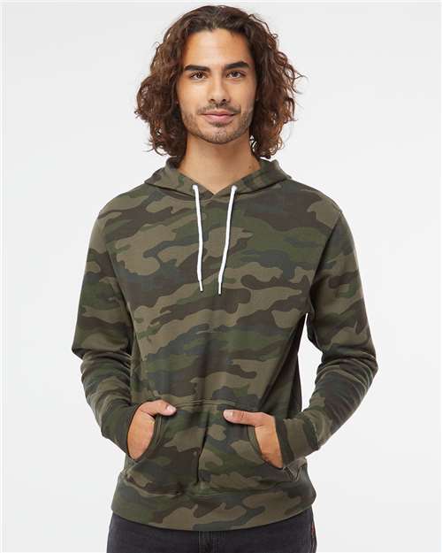Independent Trading Co. AFX90UN Unisex Lightweight Hooded Sweatshirt in Forest Camo