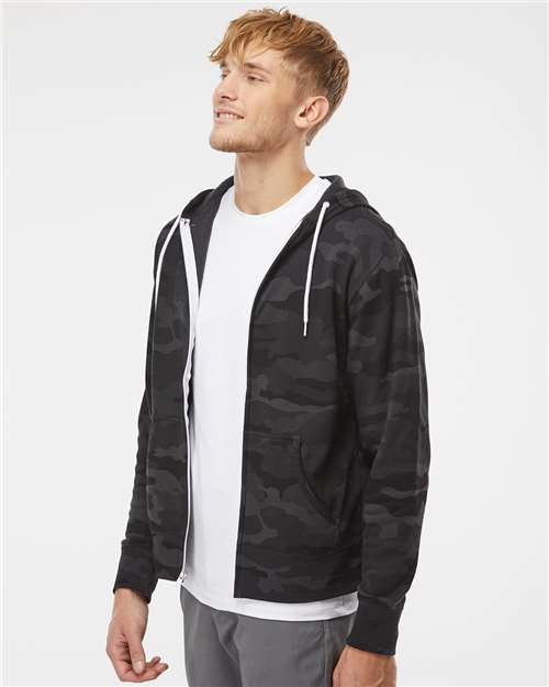 Independent Trading Co. AFX90UNZ Unisex Lightweight Full-Zip Hooded Sweatshirt in 