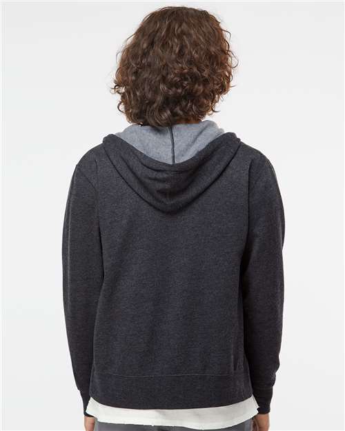 Independent Trading Co. AFX90UNZ Unisex Lightweight Full-Zip Hooded Sweatshirt in 