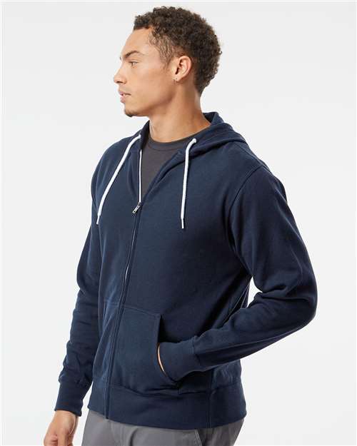Independent Trading Co. AFX90UNZ Unisex Lightweight Full-Zip Hooded Sweatshirt in 