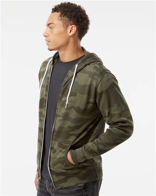 Independent Trading Co. AFX90UNZ Unisex Lightweight Full-Zip Hooded Sweatshirt in 