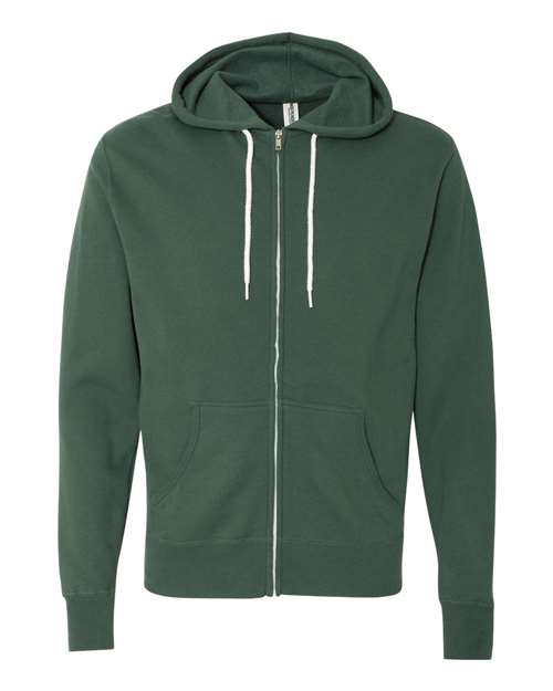 Independent Trading Co. AFX90UNZ Unisex Lightweight Full-Zip Hooded Sweatshirt in 