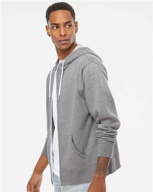 Independent Trading Co. AFX90UNZ Unisex Lightweight Full-Zip Hooded Sweatshirt in 