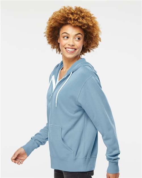 Independent Trading Co. AFX90UNZ Unisex Lightweight Full-Zip Hooded Sweatshirt in 