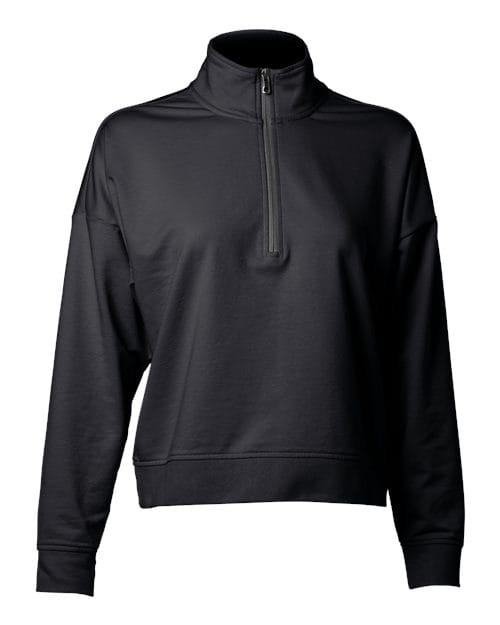 Independent Trading Co. EXP15WPQ Women's Perform Quarter-Zip Pullover in Black