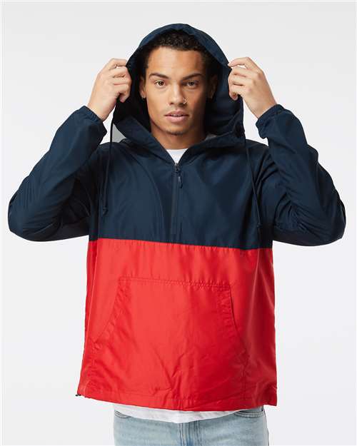 Independent Trading Co. EXP54LWP Unisex Lightweight Quarter-Zip Windbreaker Pullover Jacket in 