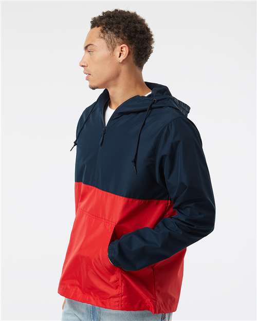 Independent Trading Co. EXP54LWP Unisex Lightweight Quarter-Zip Windbreaker Pullover Jacket in 