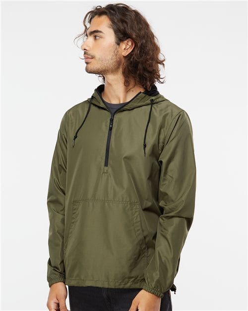 Independent Trading Co. EXP54LWP Unisex Lightweight Quarter-Zip Windbreaker Pullover Jacket in 