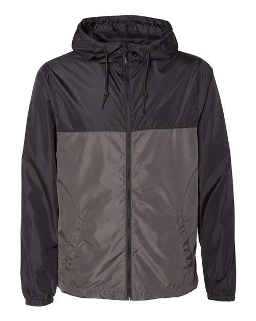 Independent Trading Co. EXP54LWZ Lightweight Windbreaker Full-Zip Jacket in Black/ Graphite