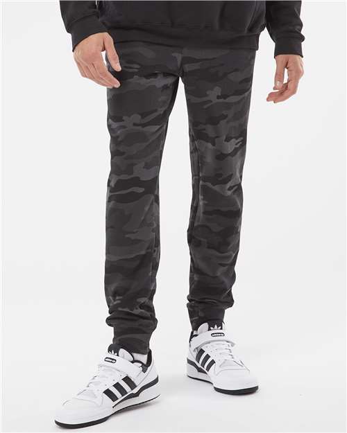 Independent Trading Co. IND20PNT Men's Midweight Fleece Sweatpants in Black Camo