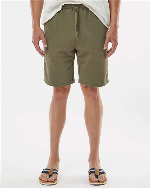 Independent Trading Co. IND20SRT Men's Midweight Fleece Shorts in Army