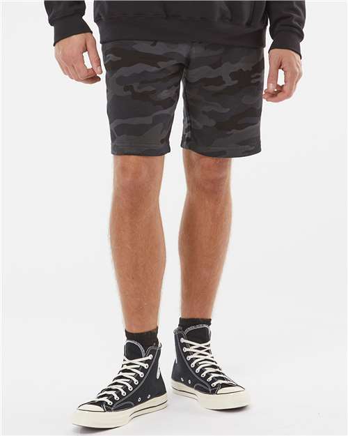 Independent Trading Co. IND20SRT Men's Midweight Fleece Shorts in Black Camo