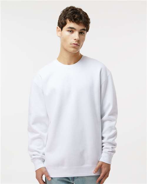 Independent Trading Co. 11977 S / White Independent Trading Co. IND3000 Unisex Heavyweight Crewneck Sweatshirt