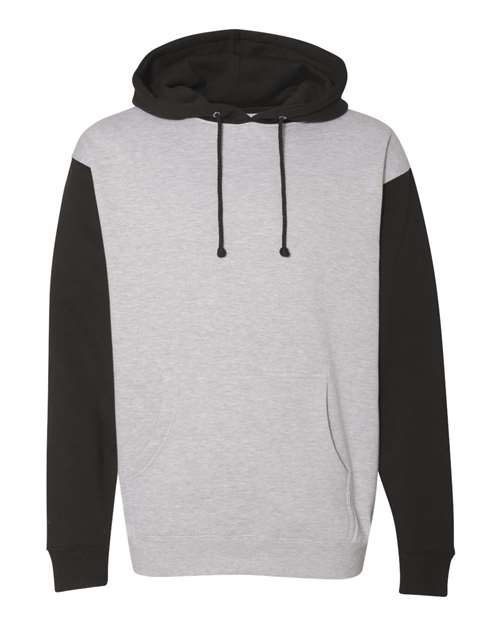 Independent Trading Co. IND4000 Unisex Heavyweight Hooded Sweatshirt in Grey Heather/ Black