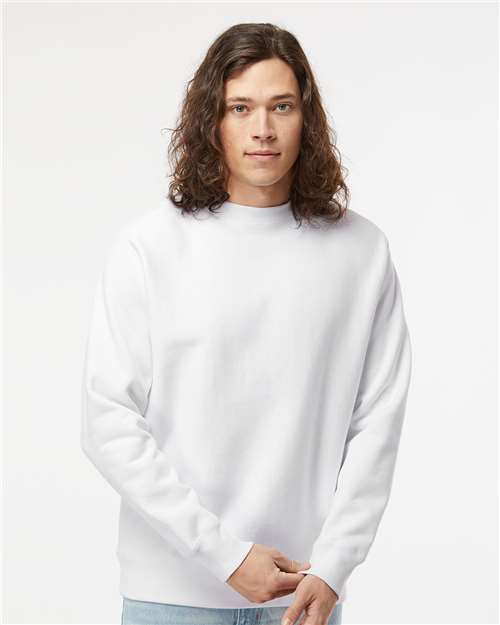 Independent Trading Co. IND5000C-Unisex Legend Premium Heavyweight Cross-Grain Crewneck Sweatshirt in White