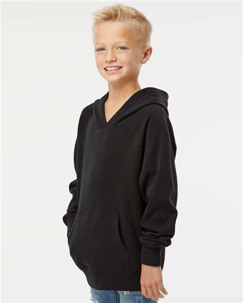 Independent Trading Co. PRM15YSB Youth Lightweight Special Blend Raglan Hooded Sweatshirt in 