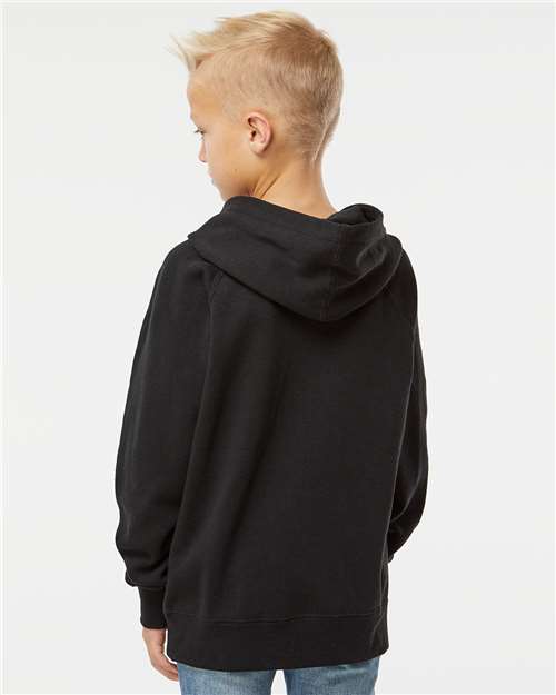 Independent Trading Co. PRM15YSB Youth Lightweight Special Blend Raglan Hooded Sweatshirt in 