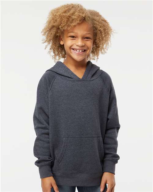 Independent Trading Co. PRM15YSB Youth Lightweight Special Blend Raglan Hooded Sweatshirt in 