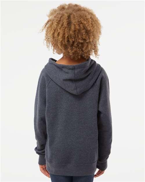 Independent Trading Co. PRM15YSB Youth Lightweight Special Blend Raglan Hooded Sweatshirt in 