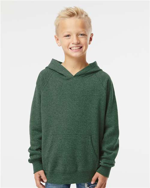 Independent Trading Co. PRM15YSB Youth Lightweight Special Blend Raglan Hooded Sweatshirt in 