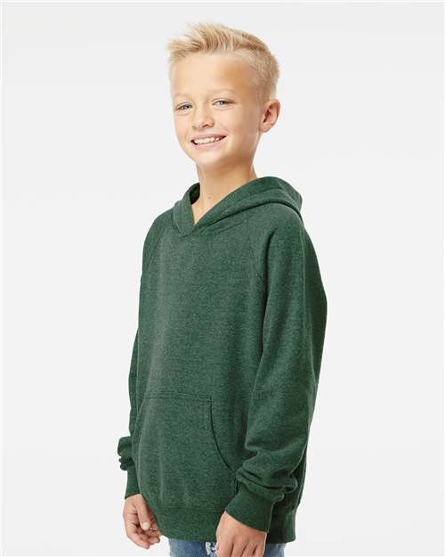 Independent Trading Co. PRM15YSB Youth Lightweight Special Blend Raglan Hooded Sweatshirt in 