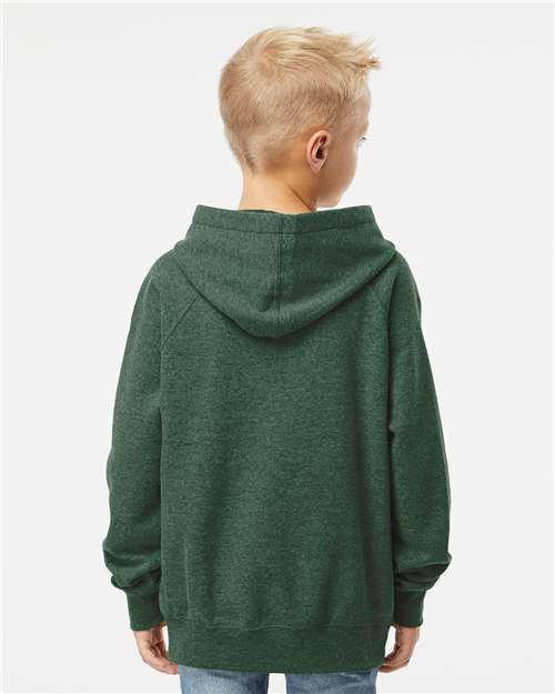 Independent Trading Co. PRM15YSB Youth Lightweight Special Blend Raglan Hooded Sweatshirt in 