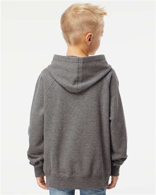 Independent Trading Co. PRM15YSB Youth Lightweight Special Blend Raglan Hooded Sweatshirt in 