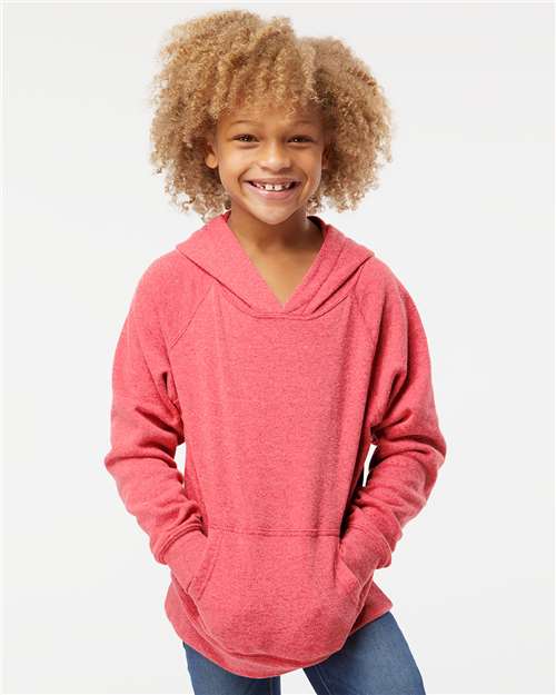 Independent Trading Co. PRM15YSB Youth Lightweight Special Blend Raglan Hooded Sweatshirt in 