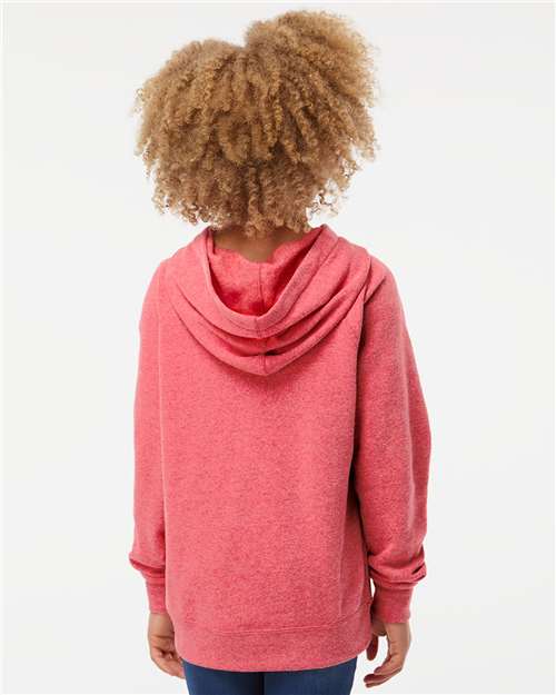 Independent Trading Co. PRM15YSB Youth Lightweight Special Blend Raglan Hooded Sweatshirt in 