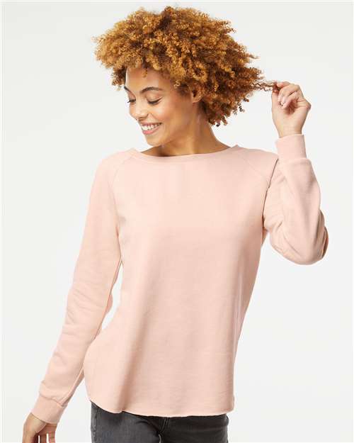 Independent Trading Co. PRM2000 Women's California Wave Wash Crewneck Sweatshirt in 
