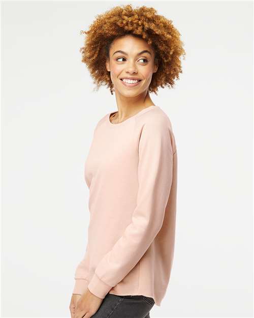 Independent Trading Co. PRM2000 Women's California Wave Wash Crewneck Sweatshirt in 
