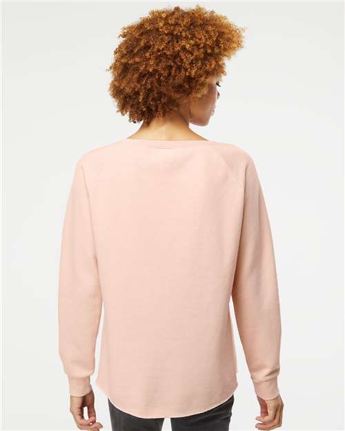 Independent Trading Co. PRM2000 Women's California Wave Wash Crewneck Sweatshirt in 