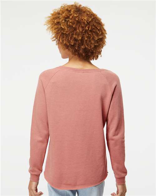 Independent Trading Co. PRM2000 Women's California Wave Wash Crewneck Sweatshirt in 