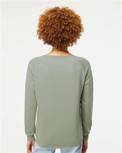 Independent Trading Co. PRM2000 Women's California Wave Wash Crewneck Sweatshirt in 