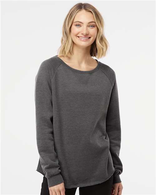 Independent Trading Co. PRM2000 Women's California Wave Wash Crewneck Sweatshirt in 
