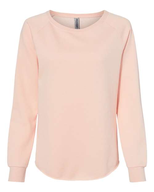 Independent Trading Co. PRM2000 Women's California Wave Wash Crewneck Sweatshirt in Blush