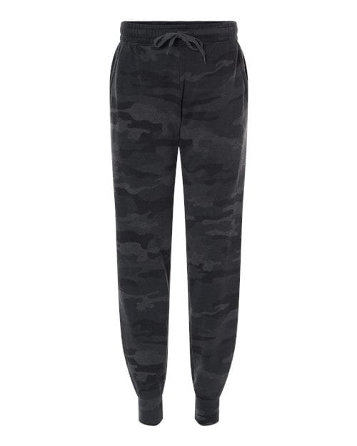 Independent Trading Co. PRM20PNT-Women's California Wave Wash Sweatpants in Black Camo Heather