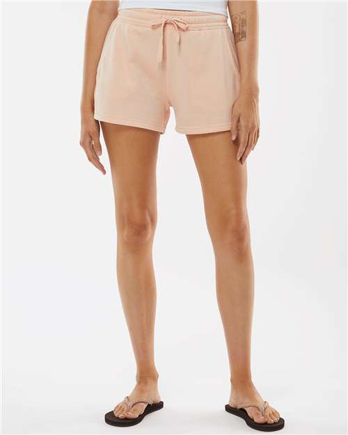 Independent Trading Co. PRM20SRT-Women’s Lightweight California Wave Wash Fleece Shorts in 